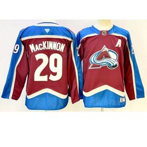 Adult Mens Nathan MacKinnon Burgundy Stitched Jersey
